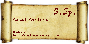 Sabel Szilvia névjegykártya