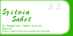 szilvia sabel business card